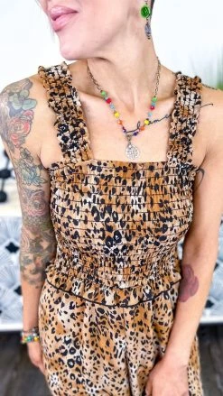 The ZigZag Stripe JUMPSUITS & ROMPERS Leopard Dinner Date Jumpsuit