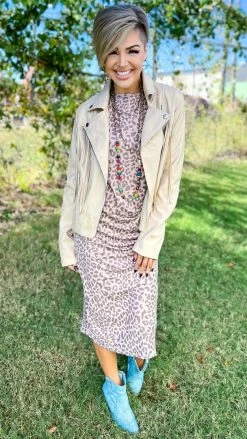 The ZigZag Stripe DRESSES Leopard Forever More Dress