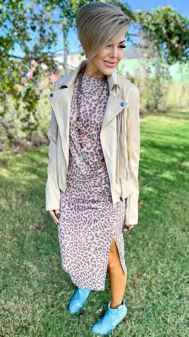 The ZigZag Stripe DRESSES Leopard Forever More Dress