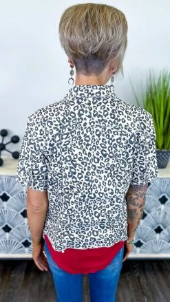 The ZigZag Stripe OUTERWEAR Leopard Let's Escape Denim Jacket