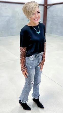 The ZigZag Stripe Leopard Risky Business Top