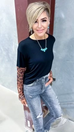 The ZigZag Stripe Leopard Risky Business Top