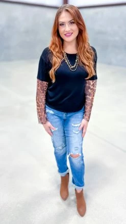 The ZigZag Stripe Leopard Risky Business Top