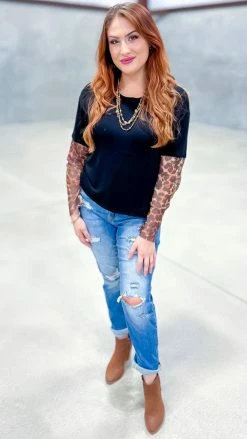 The ZigZag Stripe Leopard Risky Business Top