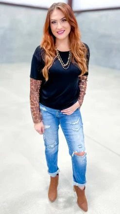 The ZigZag Stripe Leopard Risky Business Top