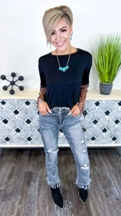 The ZigZag Stripe Leopard Risky Business Top