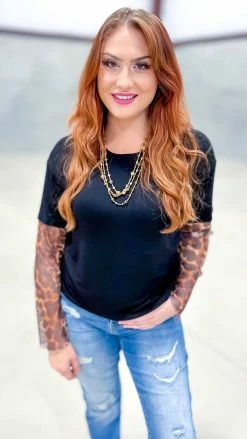 The ZigZag Stripe Leopard Risky Business Top