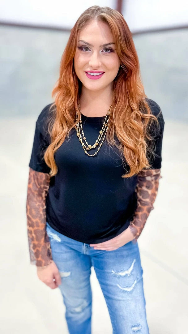 The ZigZag Stripe Leopard Risky Business Top