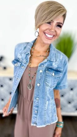 The ZigZag Stripe Let's Escape Denim Jacket