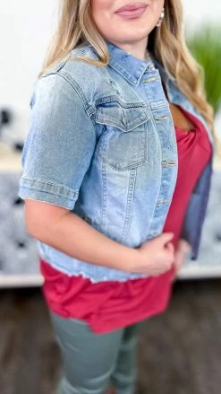 The ZigZag Stripe Let's Escape Denim Jacket