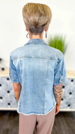 The ZigZag Stripe Let's Escape Denim Jacket