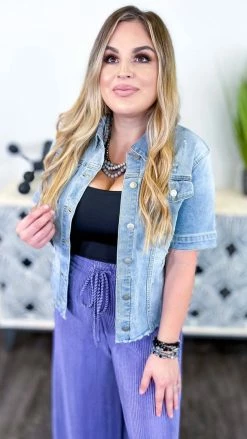 The ZigZag Stripe Let's Escape Denim Jacket