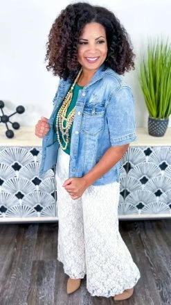 The ZigZag Stripe Let's Escape Denim Jacket