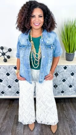 The ZigZag Stripe Let's Escape Denim Jacket