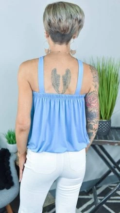 The ZigZag Stripe TOPS & TUNICS FINAL SALE // Light Blue Outstanding Reasons Top