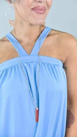 The ZigZag Stripe TOPS & TUNICS FINAL SALE // Light Blue Outstanding Reasons Top