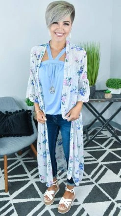 The ZigZag Stripe TOPS & TUNICS FINAL SALE // Light Blue Outstanding Reasons Top