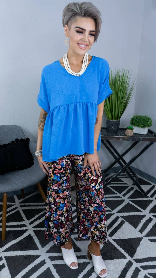 The ZigZag Stripe TOPS & TUNICS Light Cobalt City Sleek Top