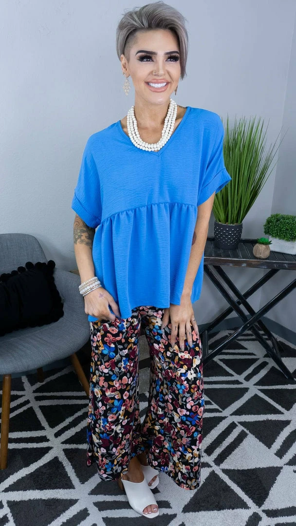 The ZigZag Stripe TOPS & TUNICS Light Cobalt City Sleek Top