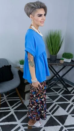 The ZigZag Stripe TOPS & TUNICS Light Cobalt City Sleek Top