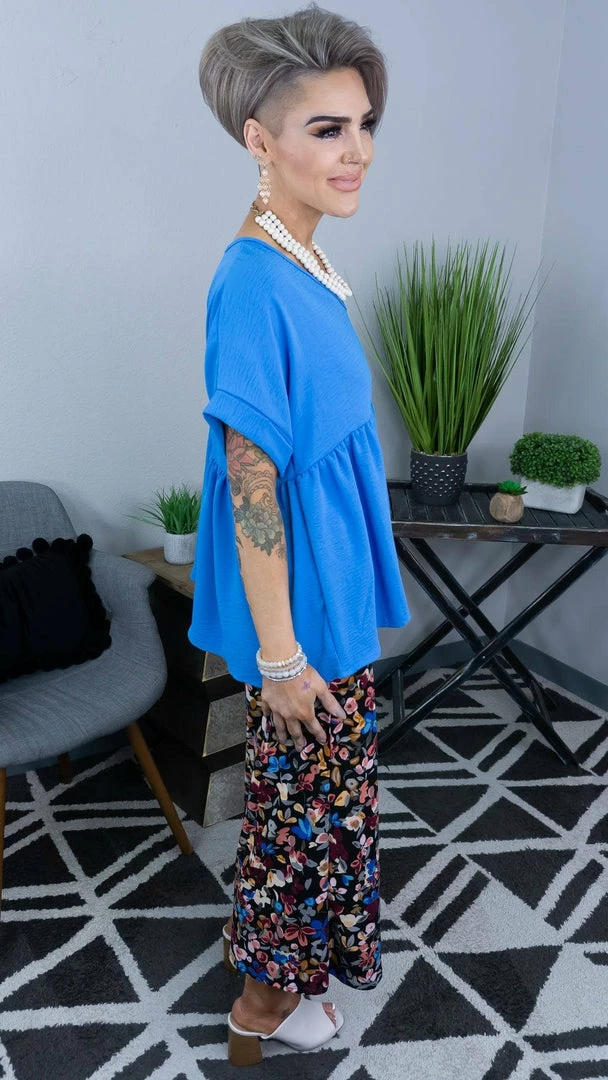 The ZigZag Stripe TOPS & TUNICS Light Cobalt City Sleek Top