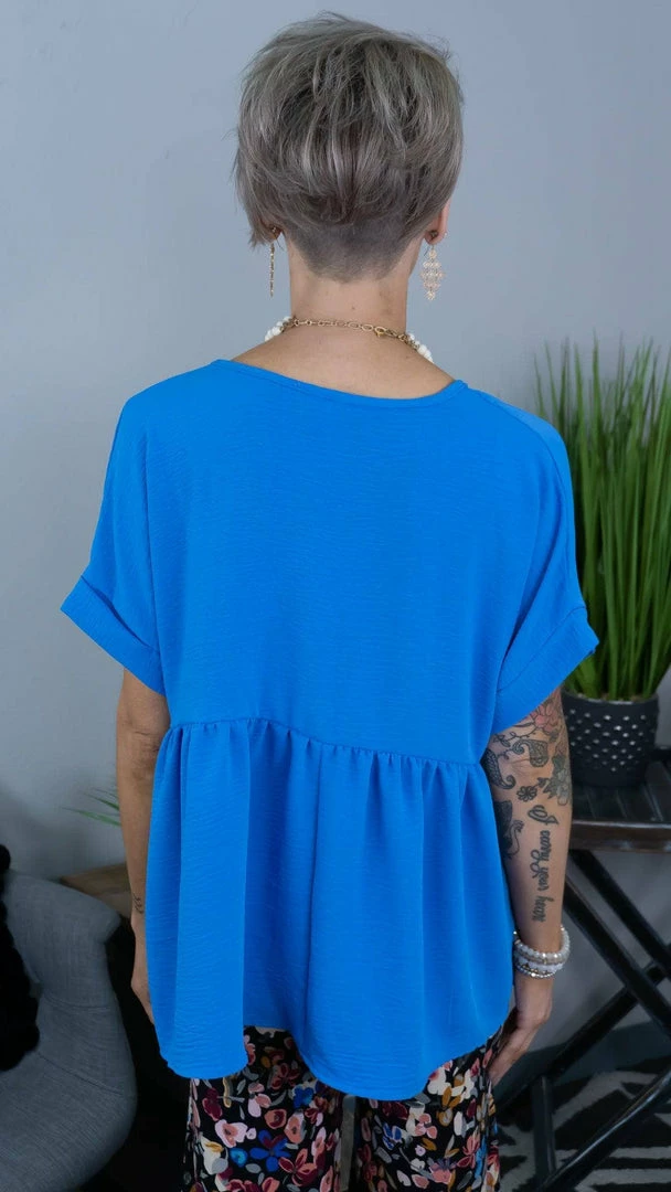 The ZigZag Stripe TOPS & TUNICS Light Cobalt City Sleek Top