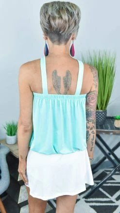 The ZigZag Stripe FINAL SALE // Light Mint Outstanding Reasons Top