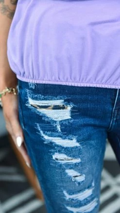 The ZigZag Stripe FINAL SALE // Lilac Outstanding Reasons Top TOPS & TUNICS