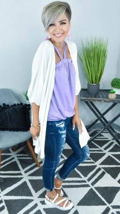 The ZigZag Stripe FINAL SALE // Lilac Outstanding Reasons Top TOPS & TUNICS