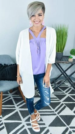 The ZigZag Stripe FINAL SALE // Lilac Outstanding Reasons Top TOPS & TUNICS