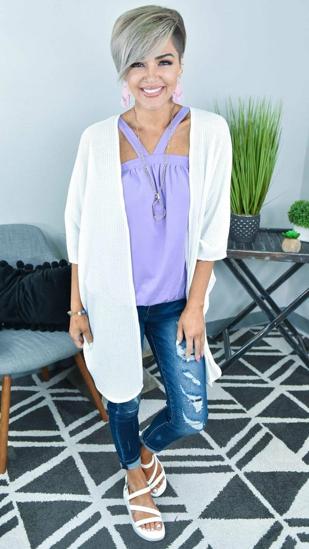 The ZigZag Stripe FINAL SALE // Lilac Outstanding Reasons Top TOPS & TUNICS