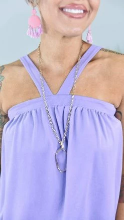 The ZigZag Stripe FINAL SALE // Lilac Outstanding Reasons Top TOPS & TUNICS