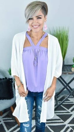 The ZigZag Stripe FINAL SALE // Lilac Outstanding Reasons Top TOPS & TUNICS