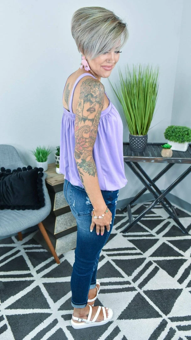 The ZigZag Stripe FINAL SALE // Lilac Outstanding Reasons Top TOPS & TUNICS