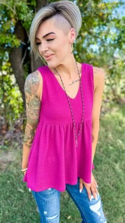 The ZigZag Stripe TOPS & TUNICS Magenta Enhanced View Top