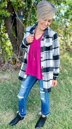 The ZigZag Stripe TOPS & TUNICS Magenta Enhanced View Top