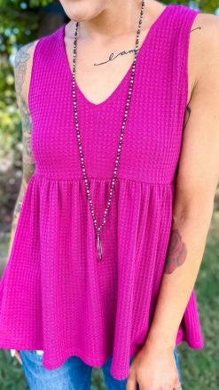 The ZigZag Stripe TOPS & TUNICS Magenta Enhanced View Top