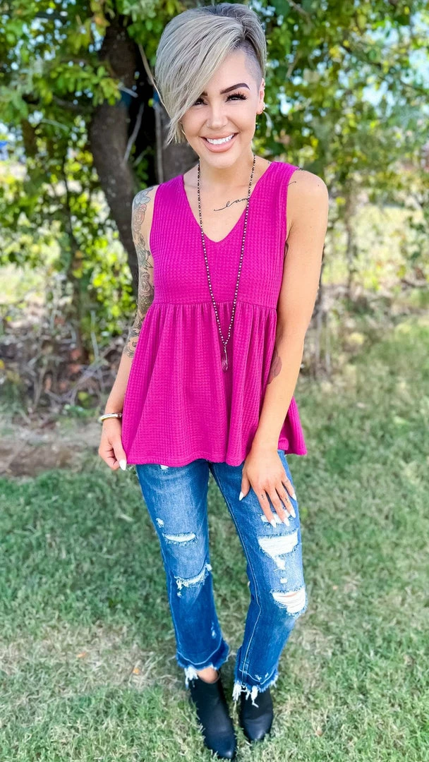 The ZigZag Stripe TOPS & TUNICS Magenta Enhanced View Top