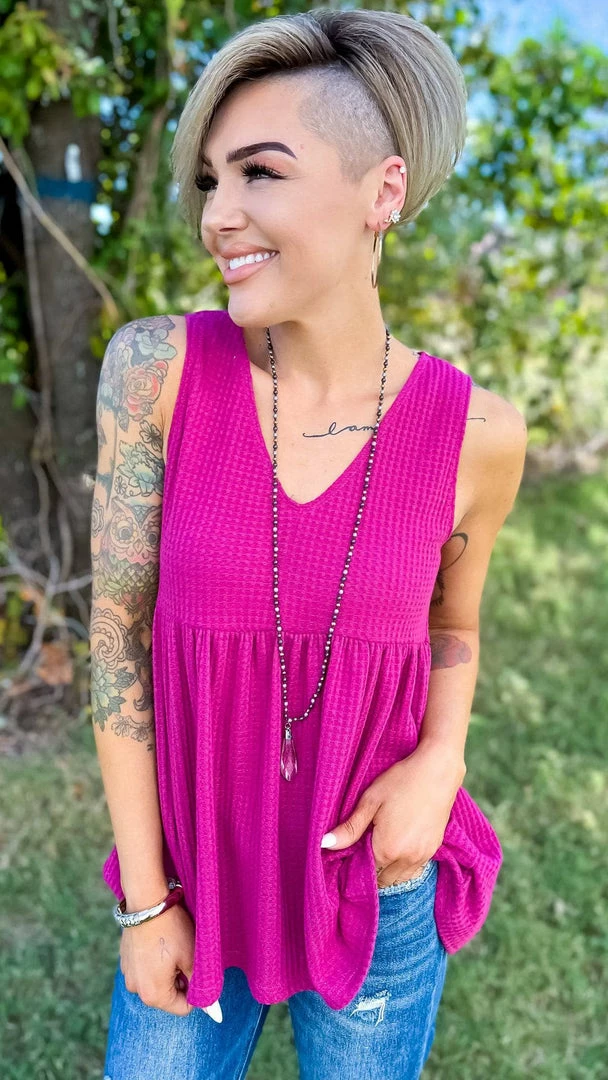 The ZigZag Stripe TOPS & TUNICS Magenta Enhanced View Top