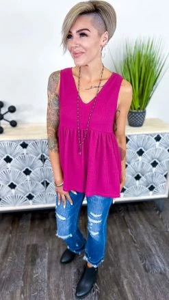 The ZigZag Stripe TOPS & TUNICS Magenta Enhanced View Top