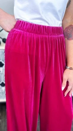 Zenana Magenta Flirt Alert Pants BOTTOMS