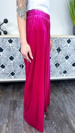 Zenana Magenta Flirt Alert Pants BOTTOMS