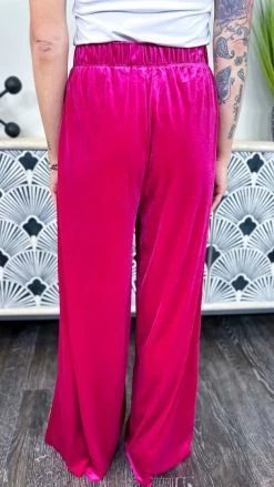 Zenana Magenta Flirt Alert Pants BOTTOMS