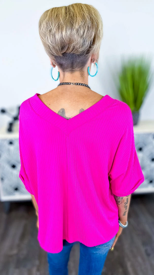 The ZigZag Stripe TOPS & TUNICS Magenta What Rules Top