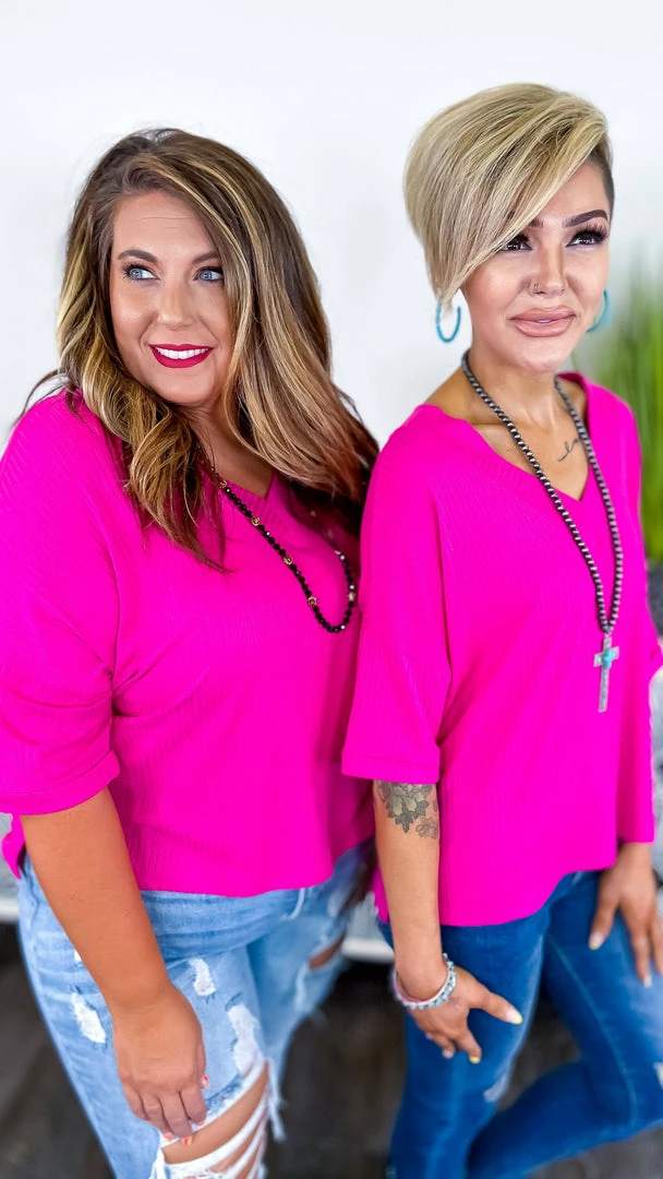 The ZigZag Stripe TOPS & TUNICS Magenta What Rules Top