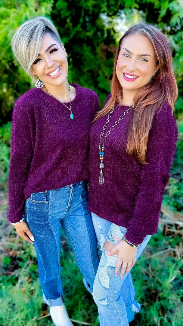 Southern Grace Maroon Utmost Comfort Sweater TOPS & TUNICS