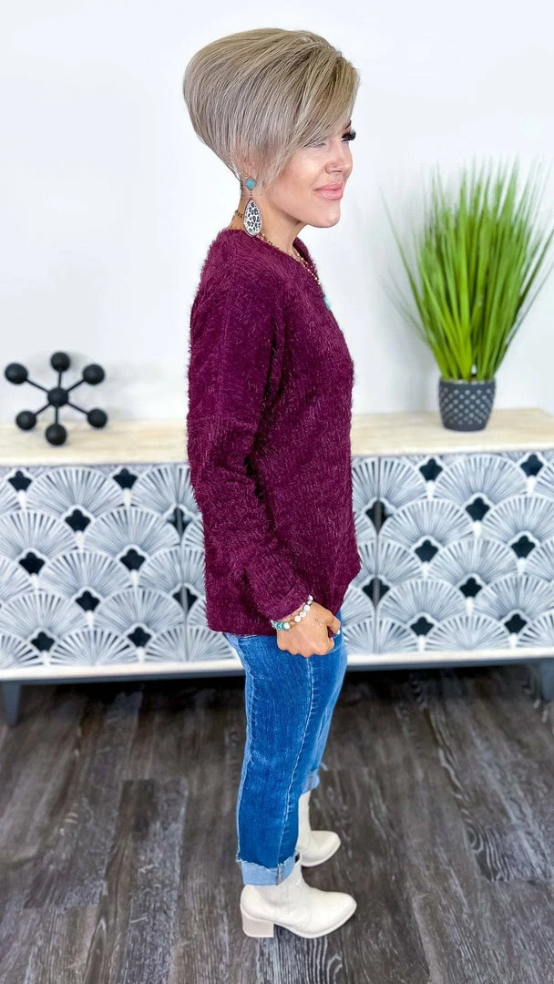 Southern Grace Maroon Utmost Comfort Sweater TOPS & TUNICS
