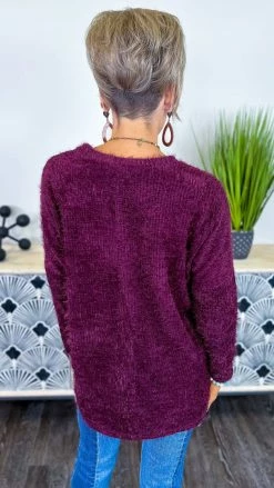 Southern Grace Maroon Utmost Comfort Sweater TOPS & TUNICS