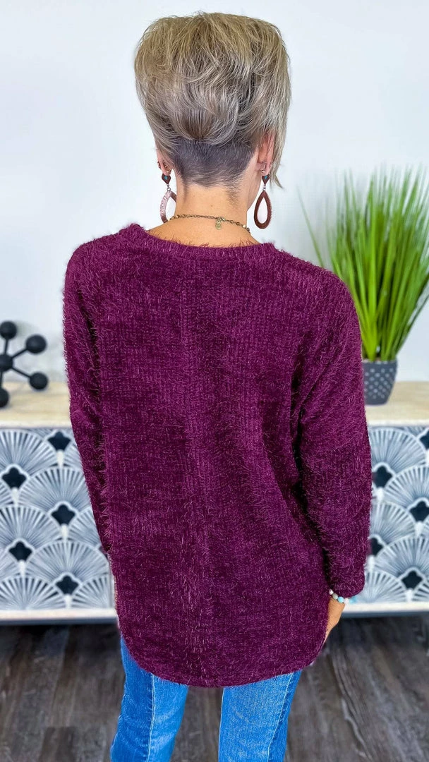 Southern Grace Maroon Utmost Comfort Sweater TOPS & TUNICS