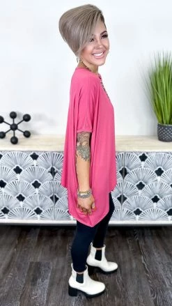 The ZigZag Stripe Mauve City Rhythm Top TOPS & TUNICS